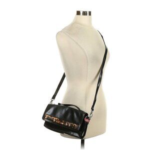 Merona Satchel Black animal print Women shoulder bag One Size